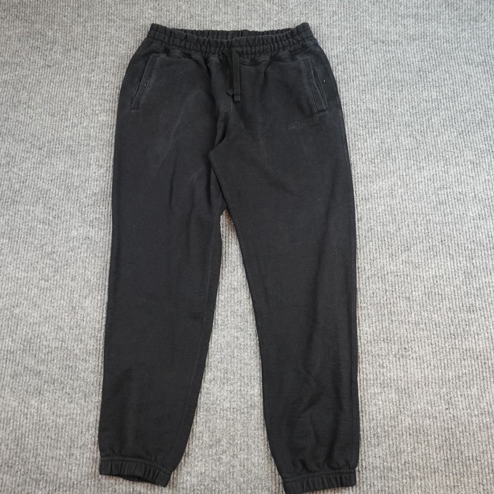 Aime Leon Dore Fleece Sweatpants Mens Medium Black Jogger Elastic Waist Pockets